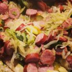 Quick Campfire Recipe: Fried Sausage and Cabbage “Hash”